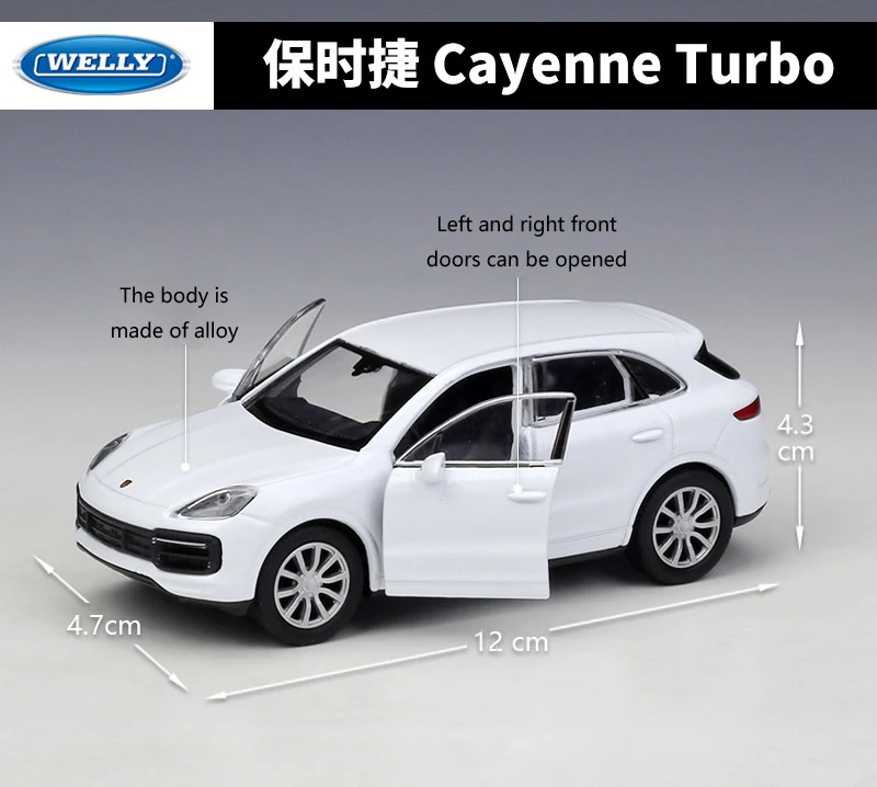 Литая модель автомобиля 1:36 WELLY Porsche Cayenne Turbo внедорожника из металлического сплава