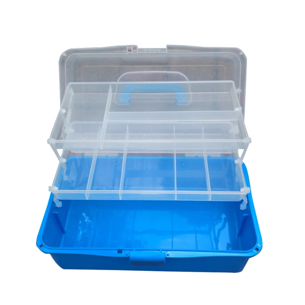 

Multifunction Box Storage Hand Box Portable Organizer Case with 3 Layers (Blue)