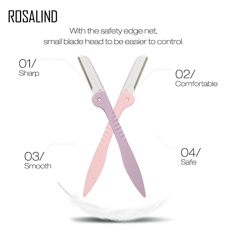 ROSALIND 3 шт. триммер для бровей Бритва для бровей портативные лезвия лезвие для бритвы Набор для удаления волос Макияж Бровей Profiler инструменты