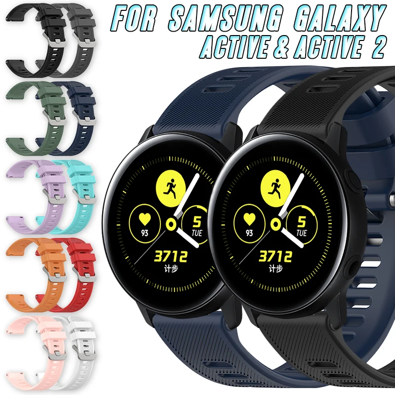 

Силиконовый ремешок для смарт-часов Samsung Galaxy Watch Active & Active 2 40 мм/44 мм, сменный спортивный браслет 20 мм, аксессуары