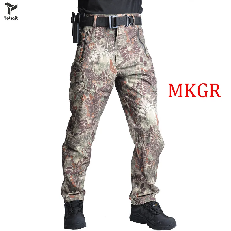 TOtrait Софтшелл охотничьи спортивные штаны камуфляжные военные армейские штаны уличные походные брюки - Цвет: MKGR