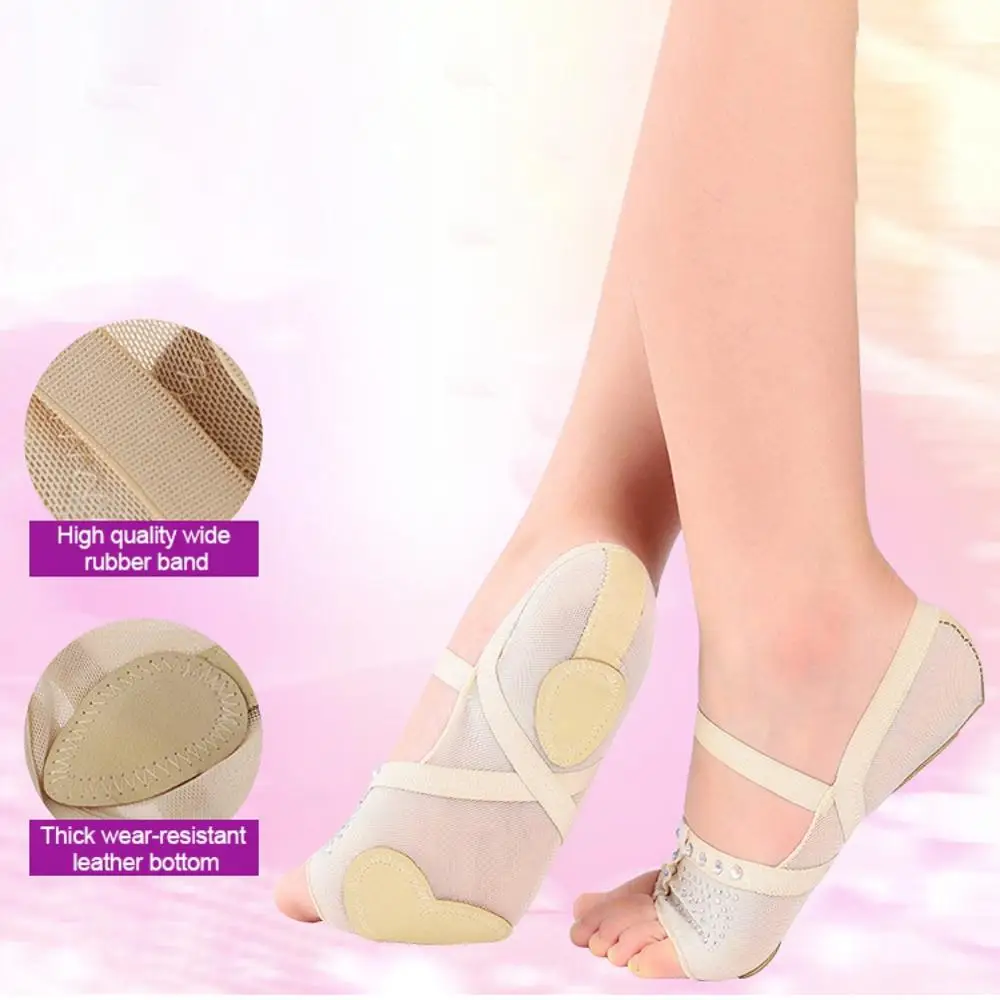 

Ballet Dance Socks Foot Thong Toe Pad Belly Dancing Mesh Half Shoes Practice Ballet Footcover Dancing Shoes