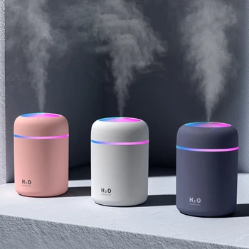

USB Humidifier 300ml Mini Humidifier Colorful LED Night Light Adjustable Mist Mode with Auto Shut-Off for Home Car Air Purifier