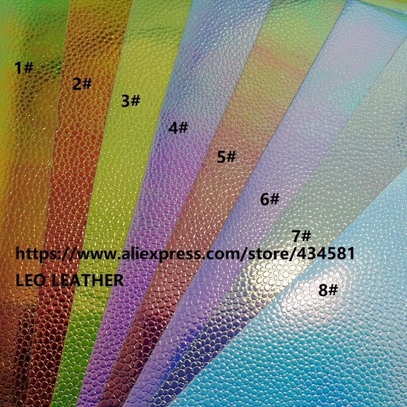 1 PCS A4 SIZE (21x29cm) Embossed Caviar Iridescent Laser Synthetic Leather for DIY Sewing GM5043B
