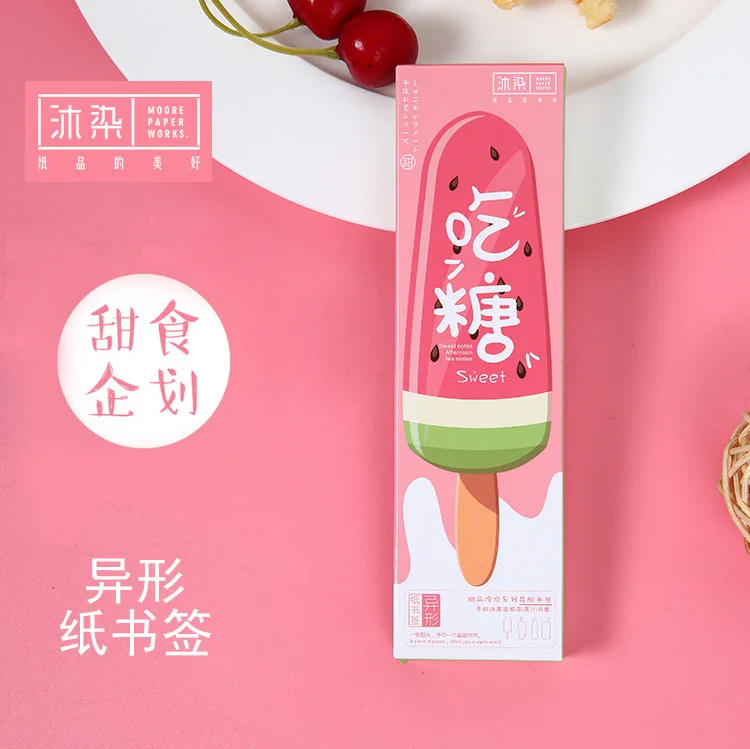 Mohamm 30 шт./лот Kawaii Мороженое газированная Бумага Закладка Подарок канцелярская
