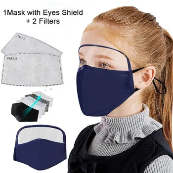 

Child Dustproof Outdoor Face Protective Face Mask With Eyes Shield + 2 Filters Face Mascarillas Breathing Face Mask Accessories