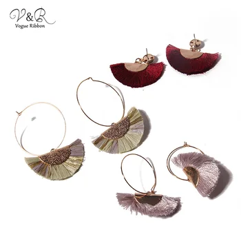 

DIY Handmade Jewelry Making Charms Pendants Tessel Frange Hoop Earring Set Components Decoration Fashion Accessories Gifts