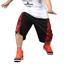 Летние Свободные мешковатые короткие мужские Полиэстеровые хип-бедра короткие бордшорты эластичная талия широкая мужская одежда размера плюс XL 4XL для 124 кг