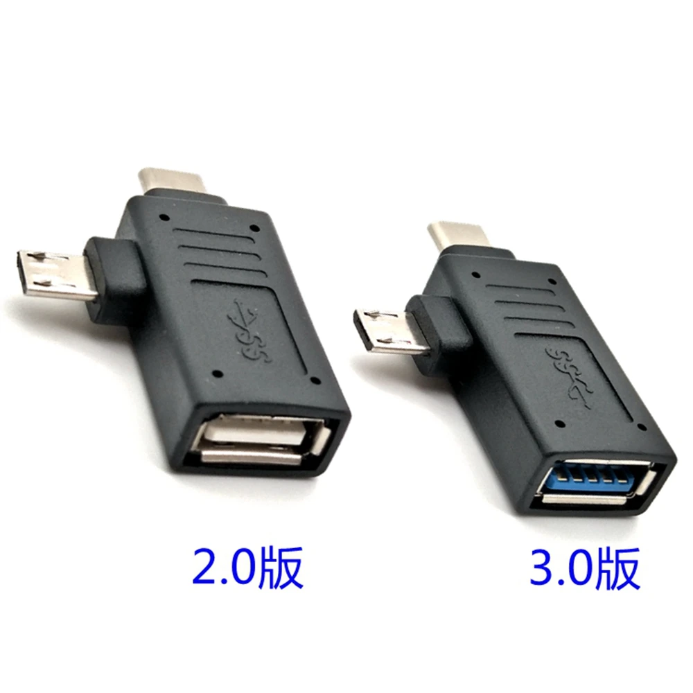 

OTG USB 3.1 Typ-C + Micro USB Männlichen zu USB 2.0 USB 3.0 Typ A Buchse Adapter 2 in 1 OTG Host Adapter Konverter