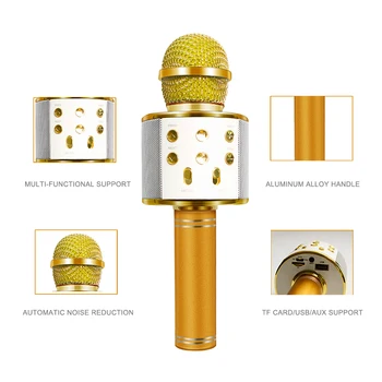 

Bluetooth Wireless Microphone Karaoke Speaker KTV Music Player Singing Recorder Handheld Mobile Phone Player Mic Record Music