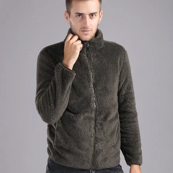 

Mens Jackets Autumn Winter Men's Fleece Warm Jacket Coat Casual Sweatshirts Furry Coral Fleece Tops Coat Male Outerwear