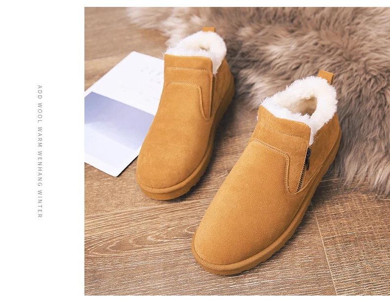 men women winter warm work boots with plush fur casual lightweight ankle boots waterproof anti-skid outdoor sneakers sports shoes couple unisex plus size shoes (13)
