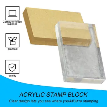 

Lightweight Transparent Acrylic Stamp Block Rectangular Shape DIY Scrapbooking Color Process Stamp Block Tools