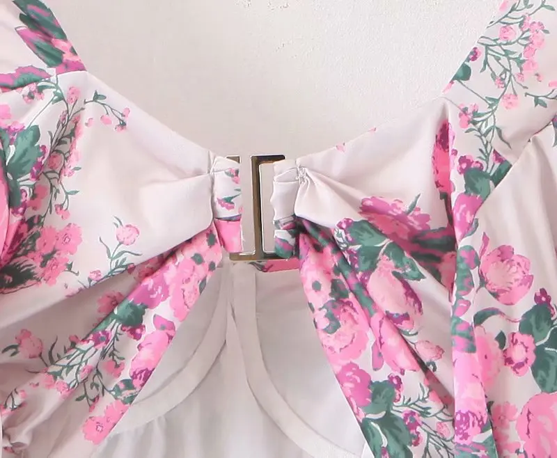 Bazaleas, Ретро стиль, длинный рукав, blusas mujer de moda,, весна, дворец, розовый, цветочный принт, женская блузка, тонкая, открытая, рубашка