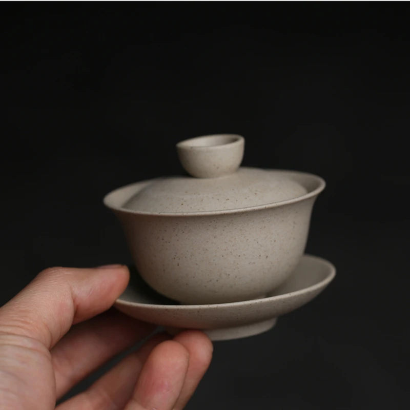 Mini 100ml Gaiwan For Tea Solid Pottery Tureen With Lid Teaware Travel Kung Fu Tea Set Chinese Cup Bowls Chawan