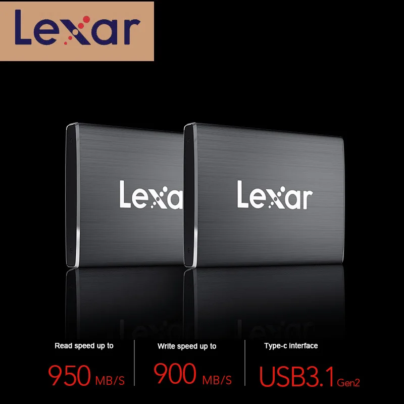 

Lexar SL100 Pro Portable SSD USB 3.1 Type-C Gen2 External SSD Hard Drive HDD Up to 950MB/s Read 500GB 1TB Solid State Drives
