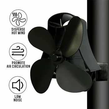 

Fireplace Stove Fan Heat Distribution Powered Wall Mounted Magnetic Flue Pipe