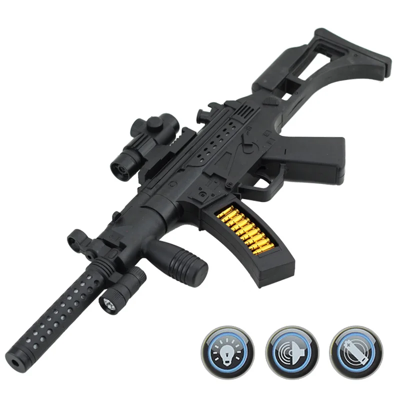 

Electric Toy Gun Children Submachine Gun Toys with Sound And Light Toy Gun Pike 804