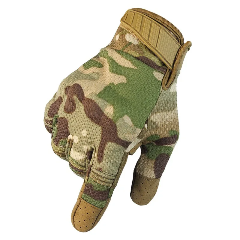 Tactical Gloves Men Breathable Full Finger Gloves Touch Screen Hard Knuckle Outdoor Motorbike Cycling Climbing Anti-skid Gloves - Цвет: D