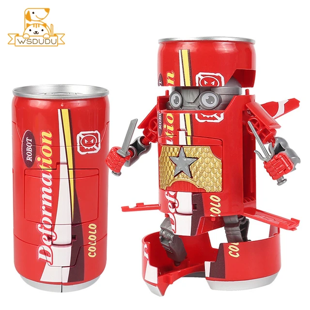 Cool Beverage Cans Deformation Warrior Robot Transformation KO Battle Game Kids Boys Cartoon Action Figure Toys Drinks Tin Gifts 1