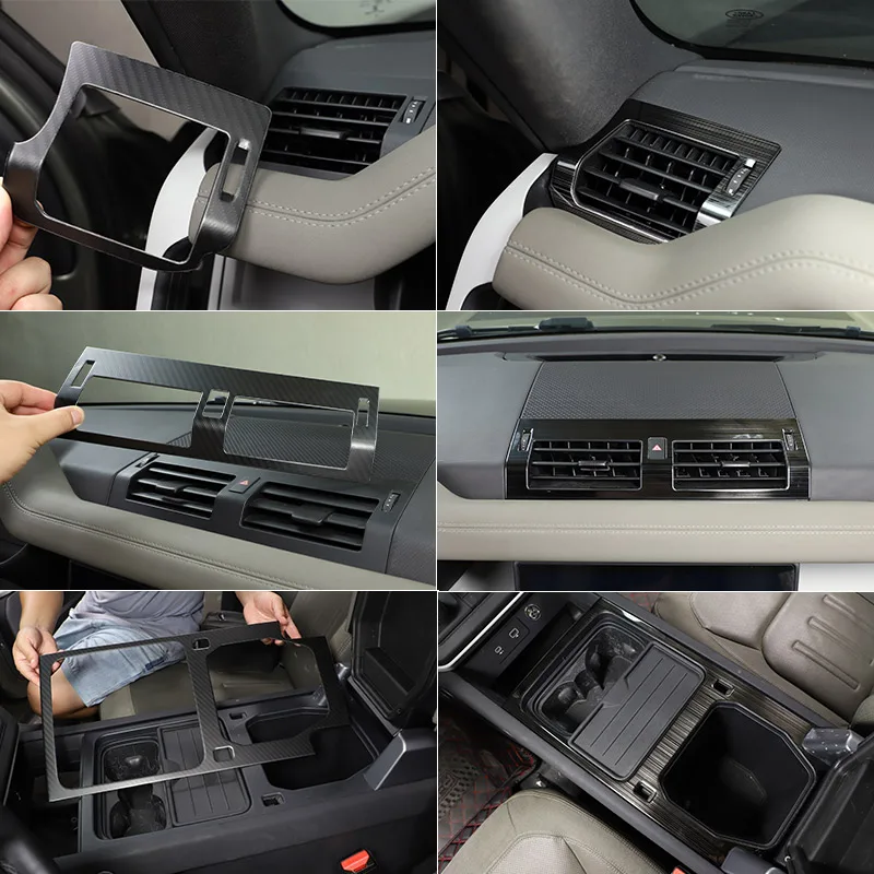 

For Land Rover Defender 110 2020-22 Stainless Steel Car Center Control Panel Air Conditioning Air Outlet Frame Car Accessories