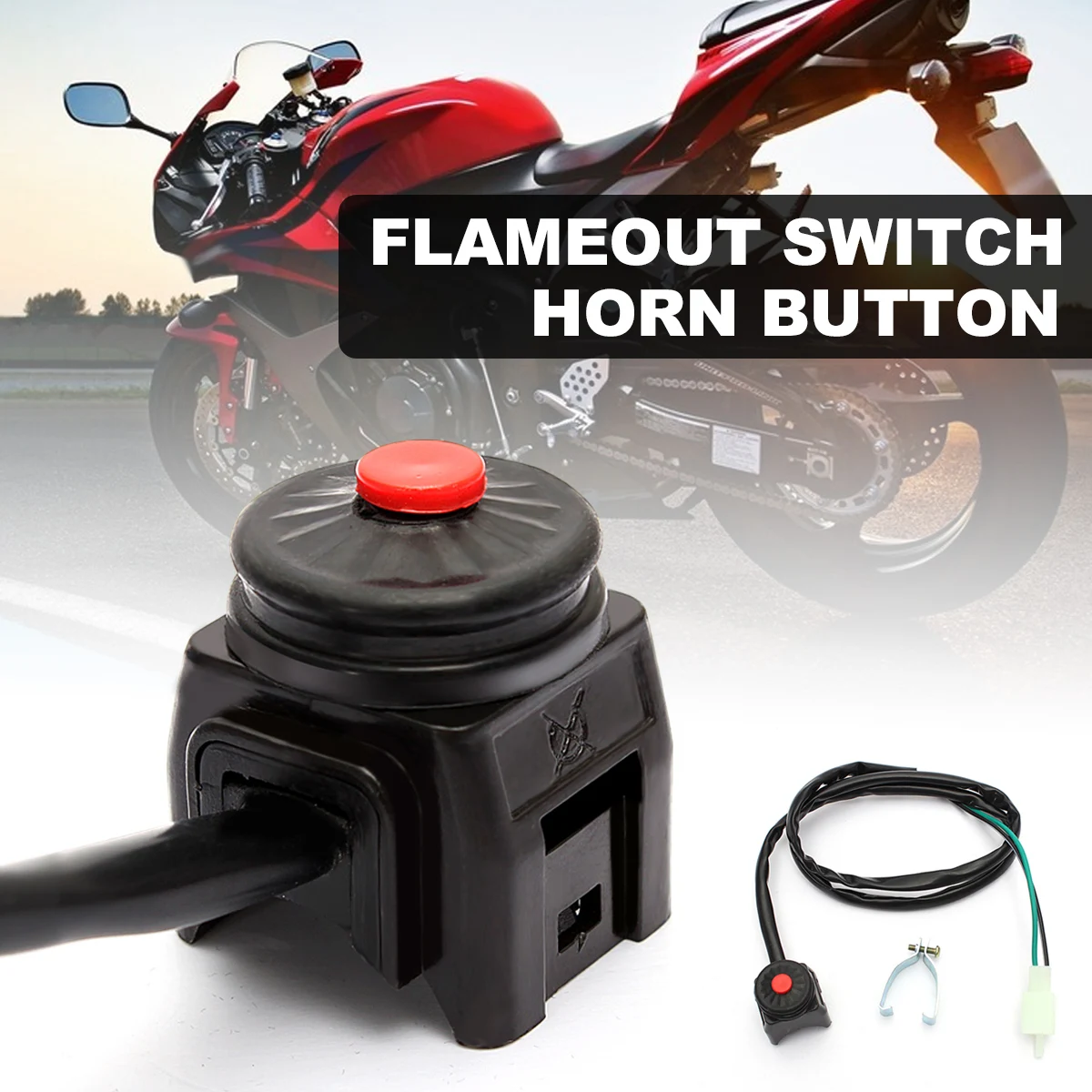 22mm Universal Motorcycle Kill Stop Switch & Safety Tether Cord For Handlebar Scooter ATV Quad Kawasaki Suzuki Ktm P 32800051