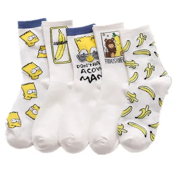 

Simpsons Socks Women Cartoon Socks Cotton Korean Style Streetwear Happy Funny Socks Harajuku Hip Hop Short Socks Cute Socks