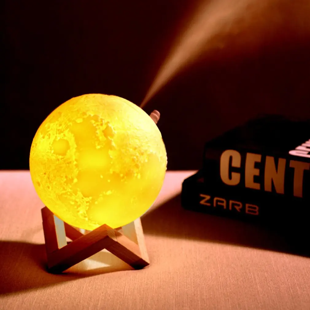 

Rechargeable 3D Print Moon Lamp 2 Color Change Touch Switch Bedroom Bookcase Night Light Home Decor Creative Gift