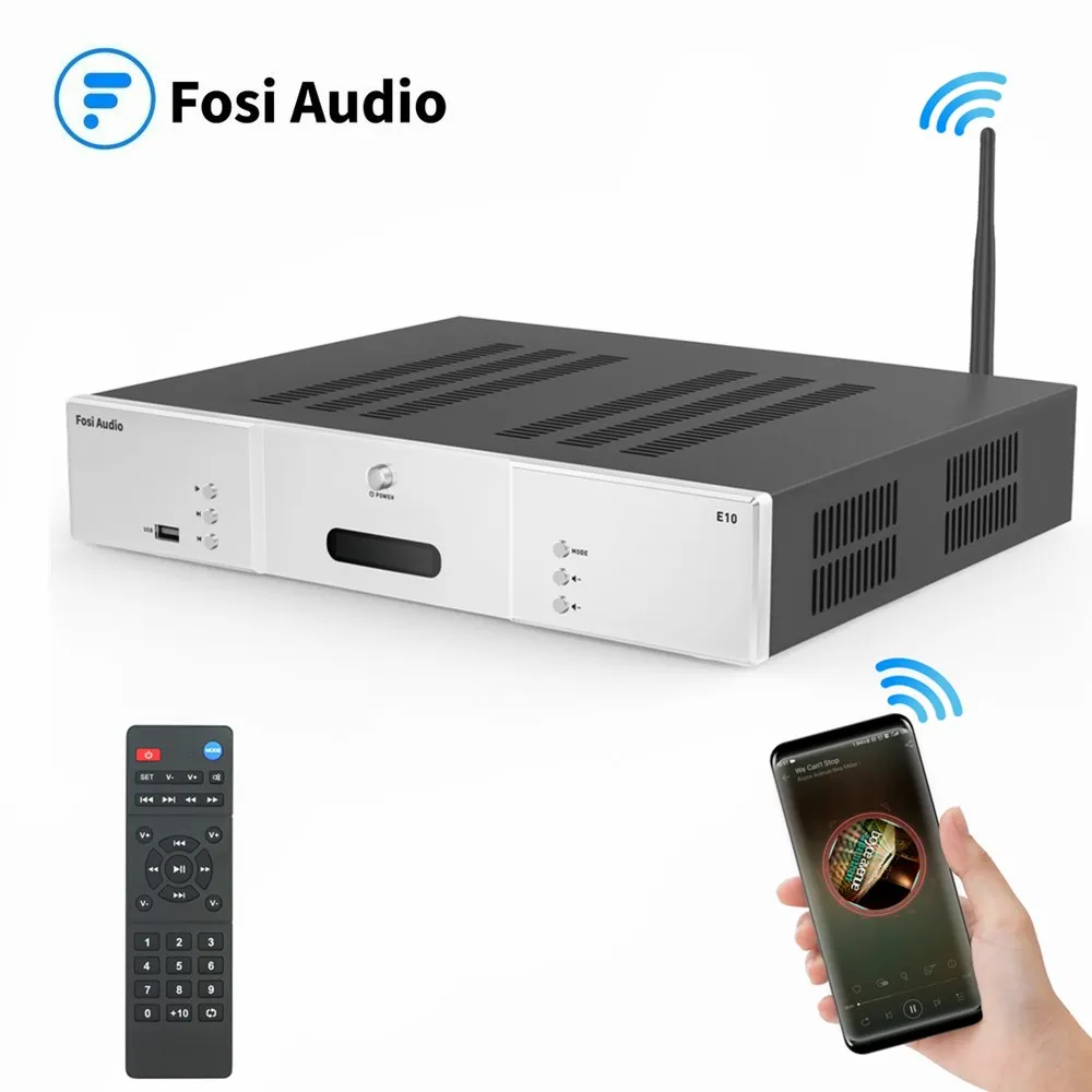 US $183.99 Fosi Audio E10 Bluetooth 50 Stereo Home Audio Receiver Amplifier DAC HiFi TPA3251D2 UDisk Bluetooth AUX Input For Speakers