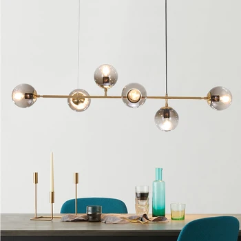 

Newest Design Art E27 Glass Balls Lampshade Chandeliers Modern Concise Style Indoor Cafe Living Room Decorate Led Hanging Lamp