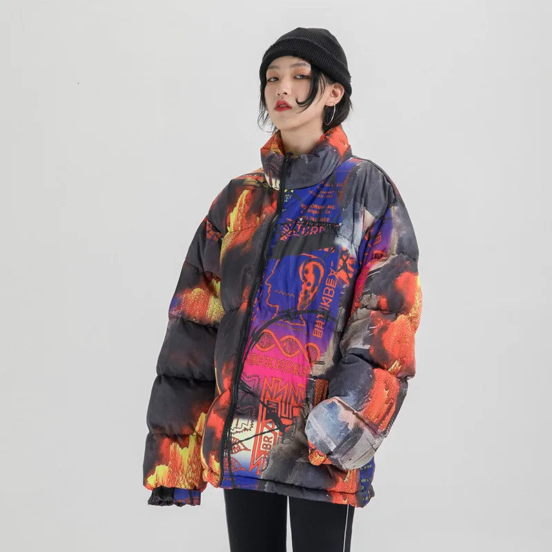 

Chic Original Innovative Men and Women Clothing Autumn and Winter Splash Ink Printing Men's Warm Jacket Cotton Coat Thickening