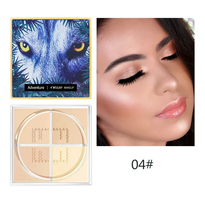 04 Poudre Visage Maquillage 4 цвета пудра палитра свободный порошок макияж для жирной кожи порошок Косметика - Цвет: 04