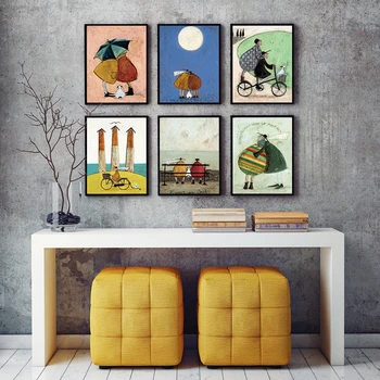 

Gohipang Happy Family Abstract Love Canvas Art Print Painting Nursery Baby Room Scandinavian Decor Poster