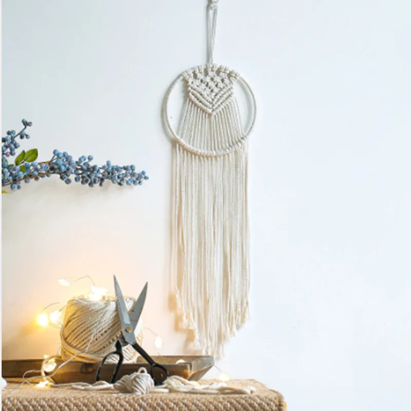 

Bohemia tassel macram Dream-catcher Handmade Wind Chimes Hanging 100% Cutton weaving tapestry Home Wall Art Hangings Decorations