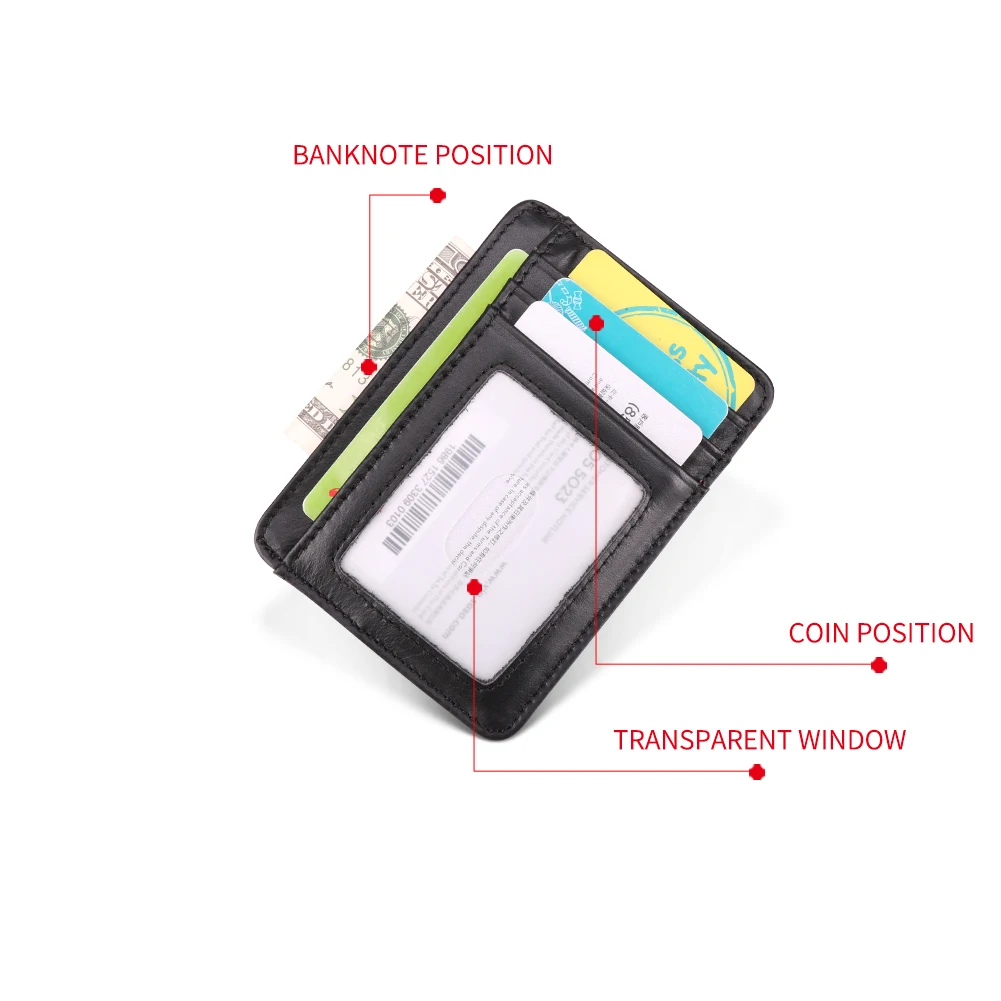 GENODERN Натуральная кожа кредитный держатель для Карт RFID держатель для карт s кошелек первый воловья кожа держатель для карт s Чехол подарок для женщин и мужчин