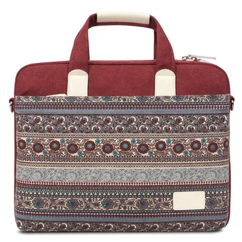 

National Style Can Be Shoulder-Shoulder Portable Diagonal Three-Use Computer Bag 14-Inch Notebook Canvas Bag