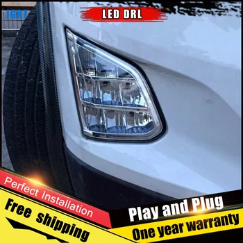 

2PCS white LED Daytime Running Light For Chevrolet Equinox 17-18 With yellow Turn Signal Lamp Function Car LED DRL Fog Lamp