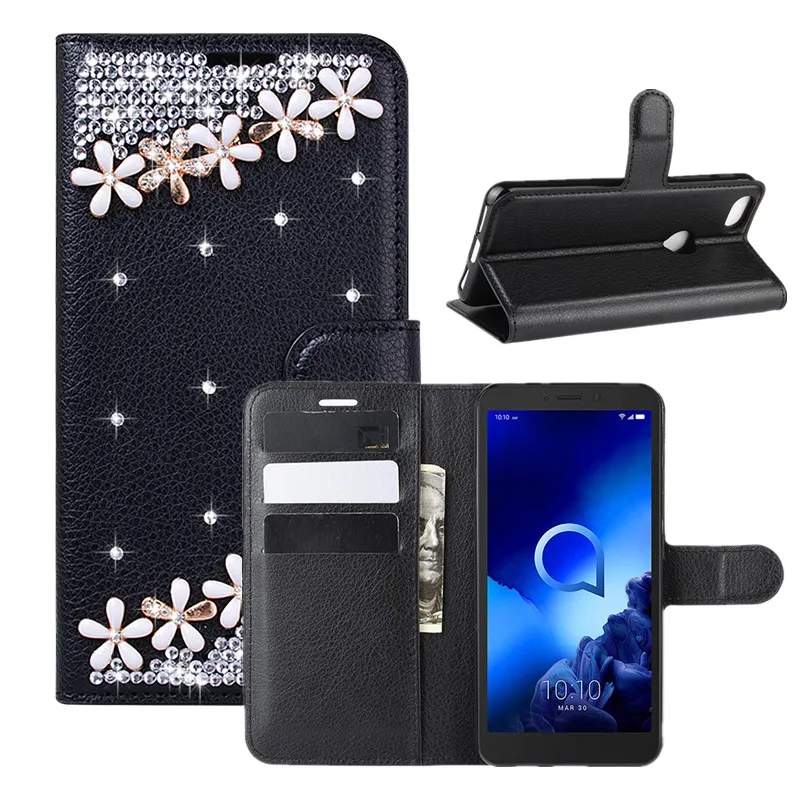 Для Alcatel 1V 2019 5001D 5001A Роскошная Обложка на заднюю панель из искусственной кожи