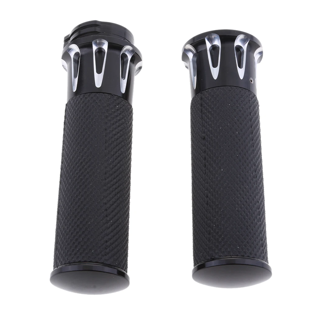 Motorcycle Chrome Rubber Handle Grips 1