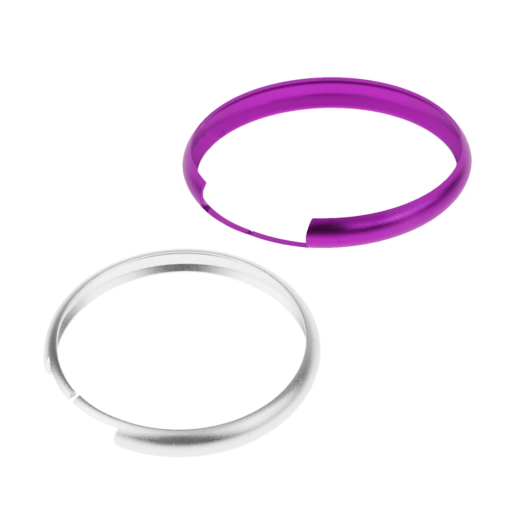 High quality SET OF 2 Sliver/Purple Alumnium Smart Key Fob Ring Rim Trim Cover Replacement For Mini Cooper