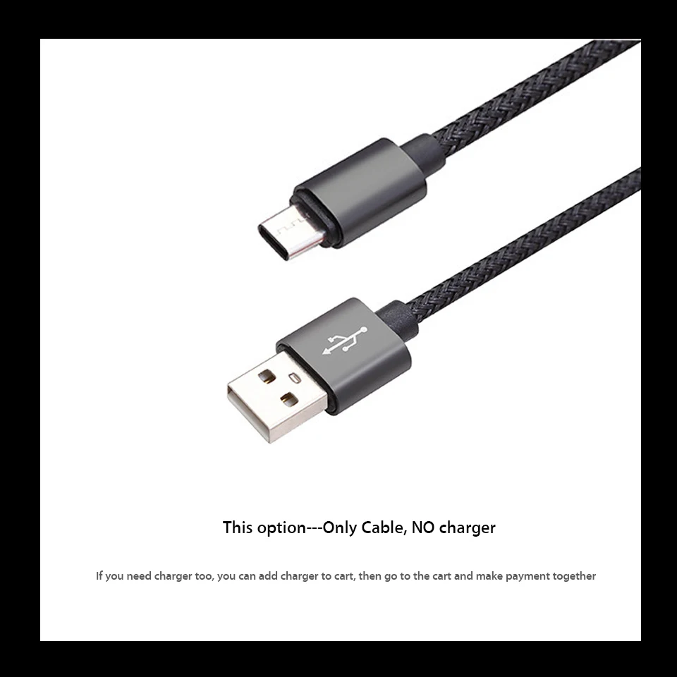 Прочный USB кабель для зарядки телефона для iPhone samsung Galaxy A80 A70 A50 A30 A20e A10E A10 M10 huawei Nova 5i 5 Длина: 1 M/3Ft - Цвет: Черный