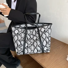 

Women Bags Luxury Handbag Design Snakskin Pattern Quality Shoulder Bag Lady Large Capacity Shopping Bag Women Totes Purse