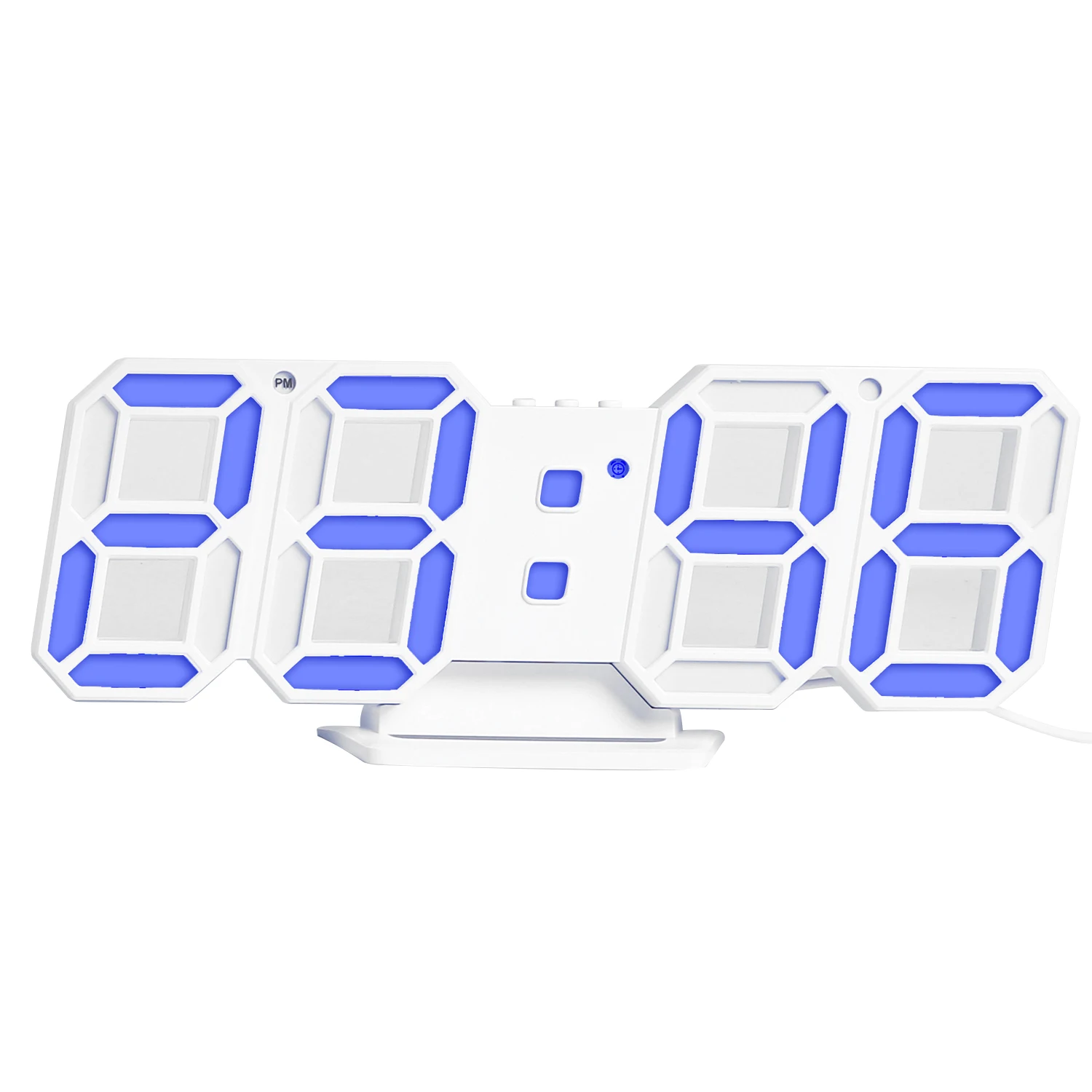 3D светодиодный цифровые часы электронные настольные часы будильник Настенные светящиеся Висячие часы синий