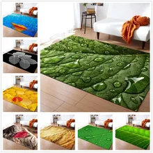 

Large 3D Carpets Living Room Green Rug Leaf Vein Bedroom Kids Room Playing Area Rugs Flannal Memory Foam Home Decor Floor Mat