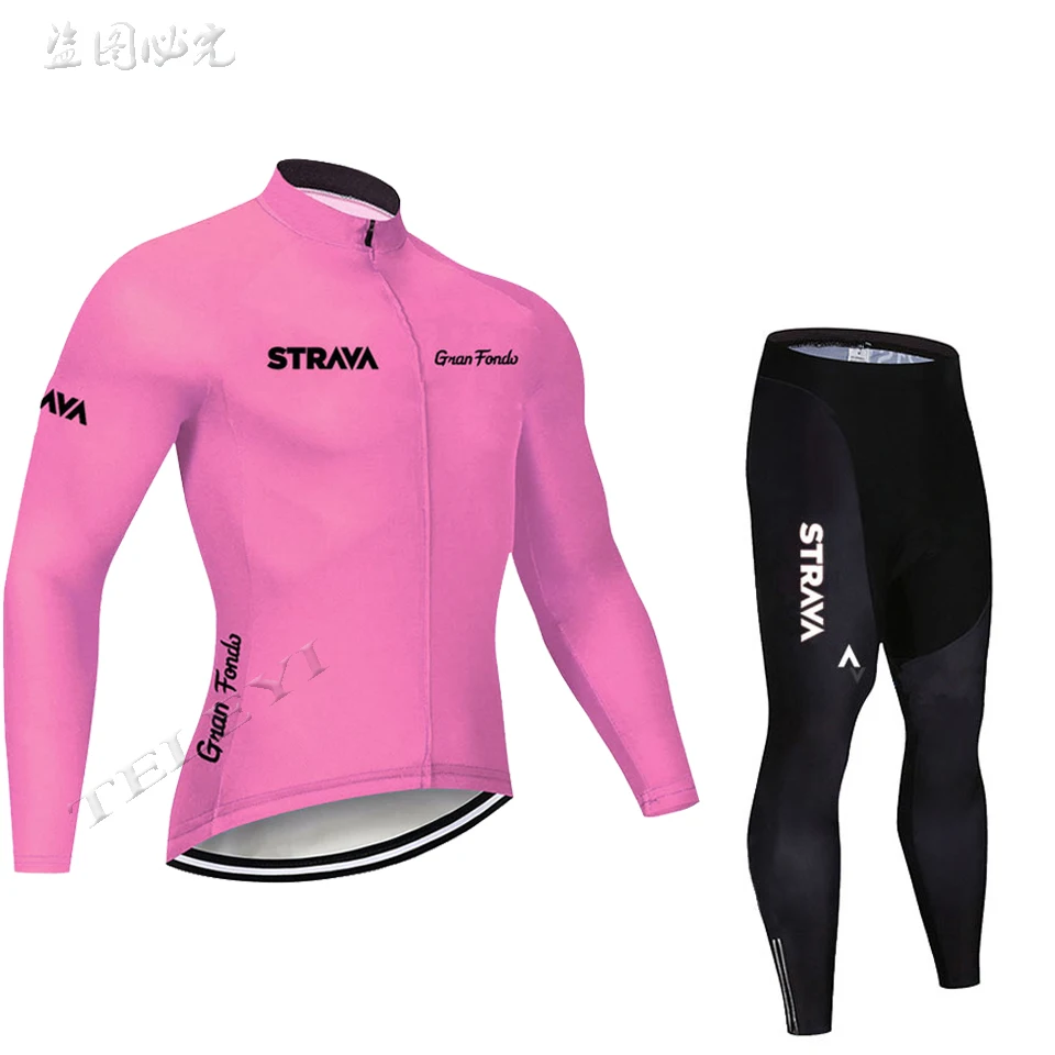 Strava весна и осень с длинным рукавом спортивная одежда гоночный велосипед Горный Pro команда Велоспорт Джерси Ropa ciclismo Hombre Uniformes - Цвет: 17