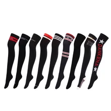 Autumn Winter New Style Combed Cotton Girl Long Stockings Striped Over Knee Thigh High Socks