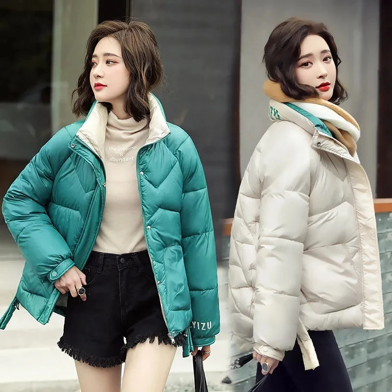 Long Sleeve Winter Female Warm Coat Thicken Casual Hooded Collar Womens Cotton Clothing C,Green,M