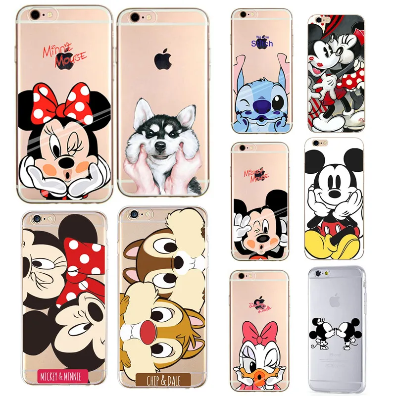 

Cartoon Mickey Minnie Mouse Case For iPhone 6 6s 8 X 7 Plus X XS 5 5S SE Cover For iPhone 7 Cute Donald Daisy Soft TPU Fundas