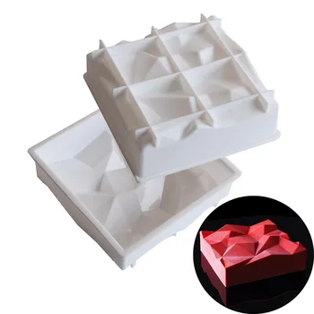 

Square Volcanic Diamond Mountain White Mousse Silicone Mould Chocolate DIY Mousse Cake Baking Tool