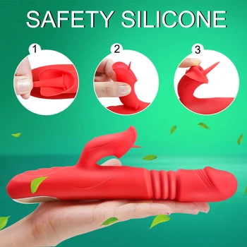 FLXUR Telescopic Rabbit Vibrator Rotation Heating G Spot Dildo Vibrator Clit Stimulator Female Masturbation Sex Toys for woman 5